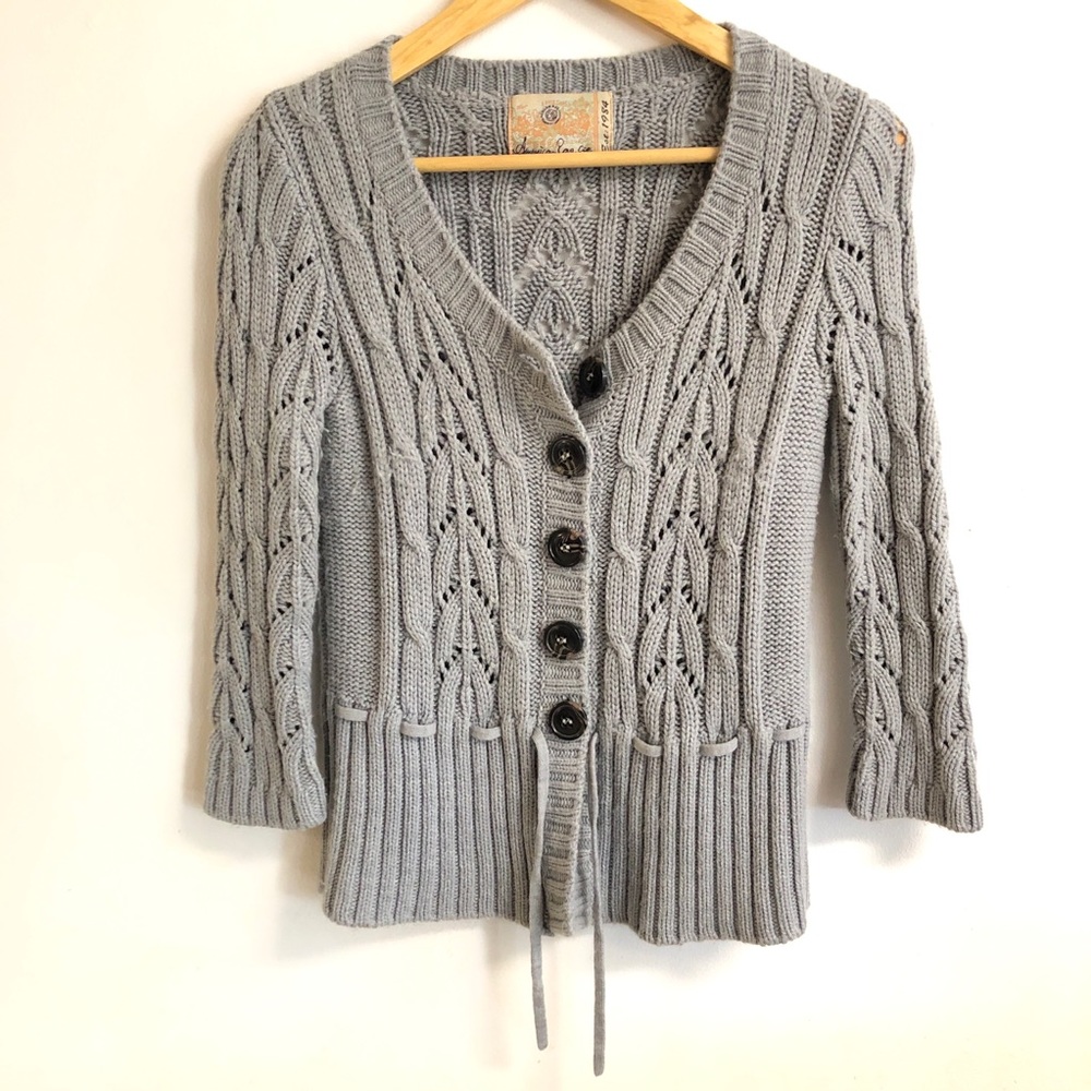 American Rag Grey Knit Button Up Cardigan
